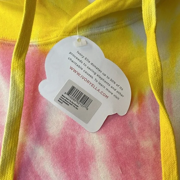 NWT IVORY ELLA MASAI SWIRL TIE DYED OVERSIZED PULLOVER HOODIE SWEATSHIRT SZ SM - Picture 9 of 10